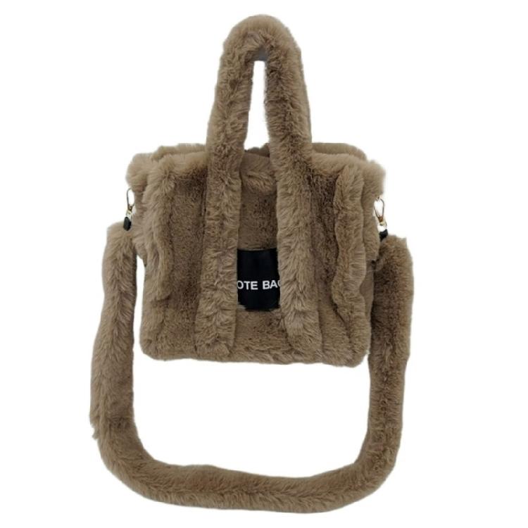 Женская сумка-тоут большой вместимости, женская плюшевая сумка-мессенджер, сумка через плечо