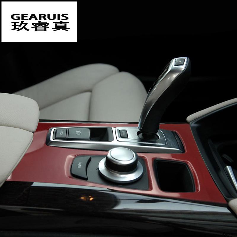 Интерьер автомобиля, коробка переключения передач, панель, наклейки, накладки, молдинги, полоски, наклейки, Стайлинг автомобиля для BMW X5 X6 E70 E71, авто