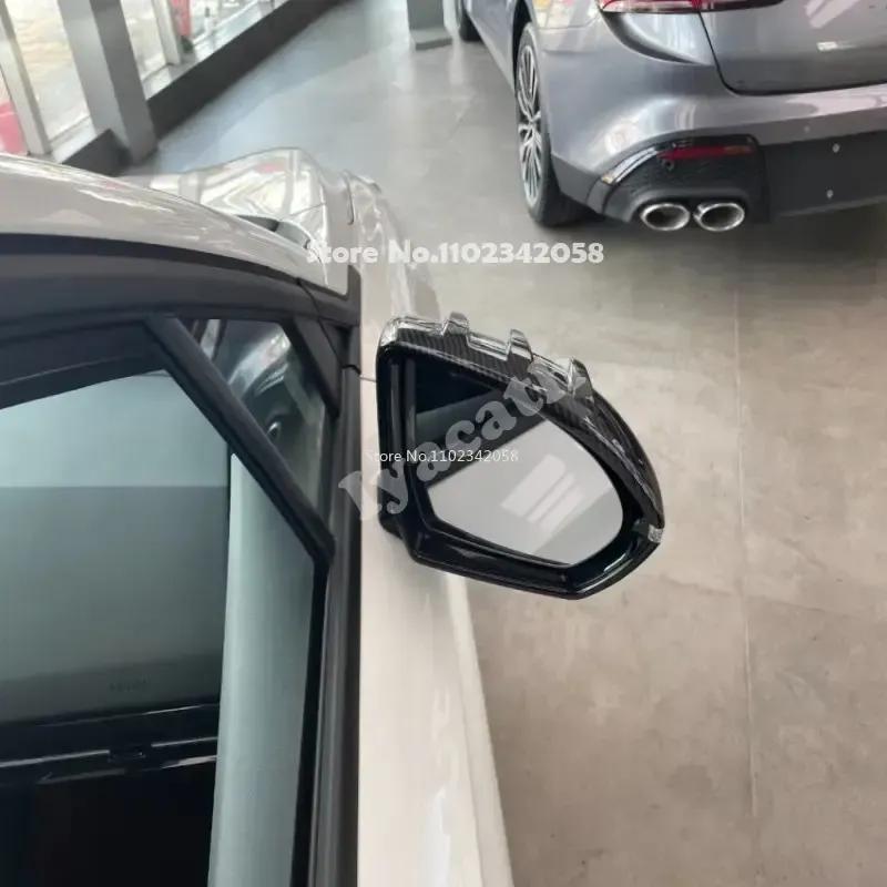 For MG 4 MG4 EV Mulan 2024 25 ABS black carbon fiber Rearview Mirror Cover Side Wing Mirrors Cap Exterior accessories