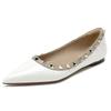 Fashion Metal Rivets Design Pointed Mules Shoes for Women Leather Fashion Flat Shoes Comfort Loafers High Quality Office Women Shoe 2024