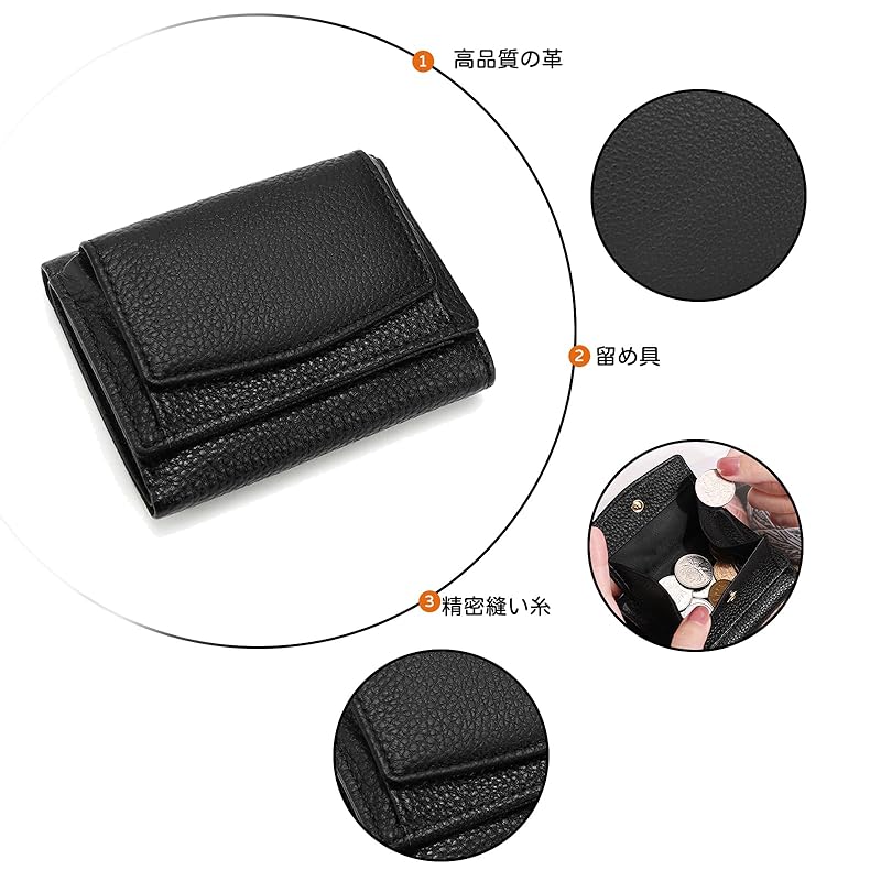 [PORRASSO] кошелек женский для девушки мини-кошелек кошелек из коровьей кожи тройного сложения кошелек тройного сложения Модный милый Популярный легкий тонкий с отделением для монет