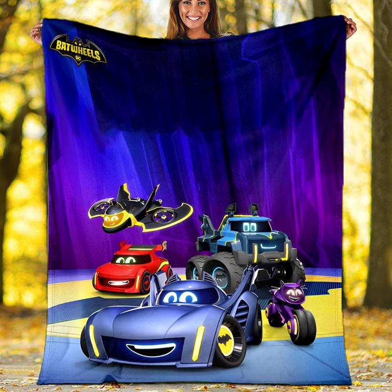 Batwheels Theme Printed Blanket Perfect For Couch Bed Travel Outdoor Use Machine Washable Cozy Durable
