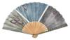 Onishi Ken Seihan Men's Fabric Fan, 20 Ken (approx. 23cm), Gourd Design, Khaki, "Ripple" 66-261