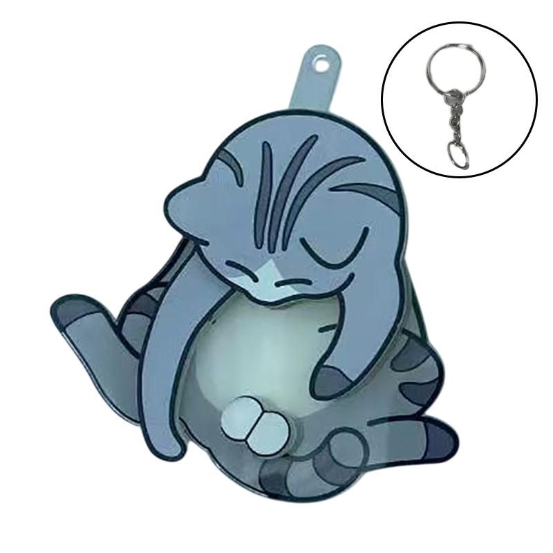 Творческий брелок-подвеска в виде яйца-кошки, милый и забавный вращающийся акриловый брелок для сумки, аксессуар для женщин, брелок для сумки