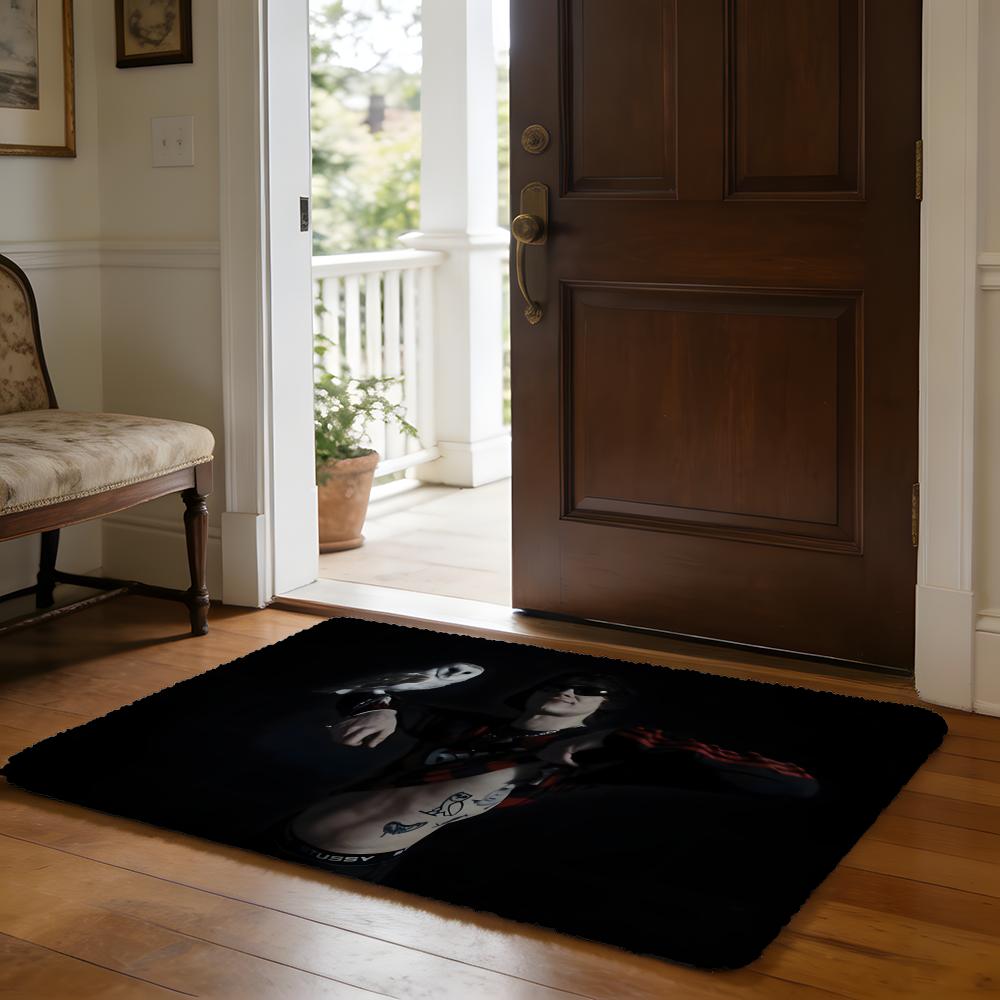 OOg Buda Russia Rapper Floor Mat Soft Flannel Absorbent Mat Non-Slip Rug Home Bedroom Bathroom