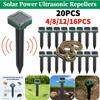 4-20 шт. Солнечный отпугиватель животных Водонепроницаемый Ультразвуковой отпугиватель мышей и крыс Антикоррозийное устройство-отпугиватель для змей, мышей, кротов