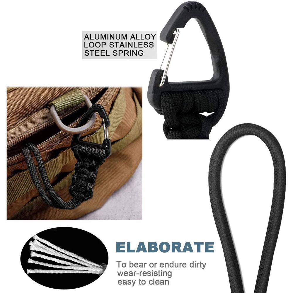 Emergency Triangle Buckle Camping Hiking High Strength Lanyard Keychain Paracord Key Ring