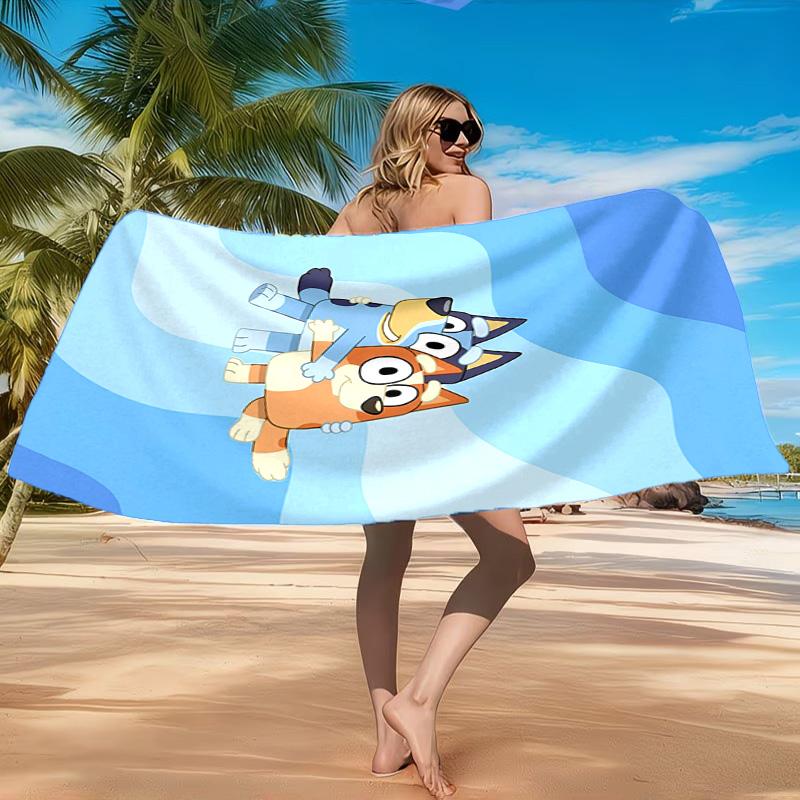 Bluey Friends Adventure Beach Towel, Quick-drying, Easy to Care for, Suitable for Both Fitness and Beach Vacations,Sports Essential