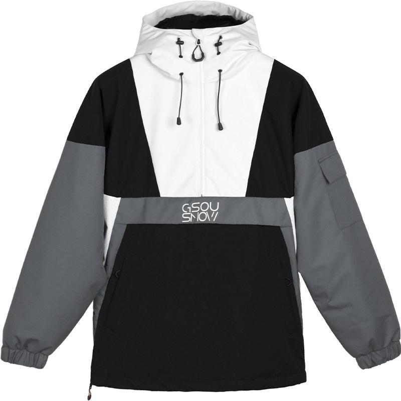 Женский зимний лыжный костюм: Ветрозащитная, водонепроницаемая, теплая, модная, подходящая по цвету куртка для одиночной/двухбордовой катания, горнолыжный костюм для пар.