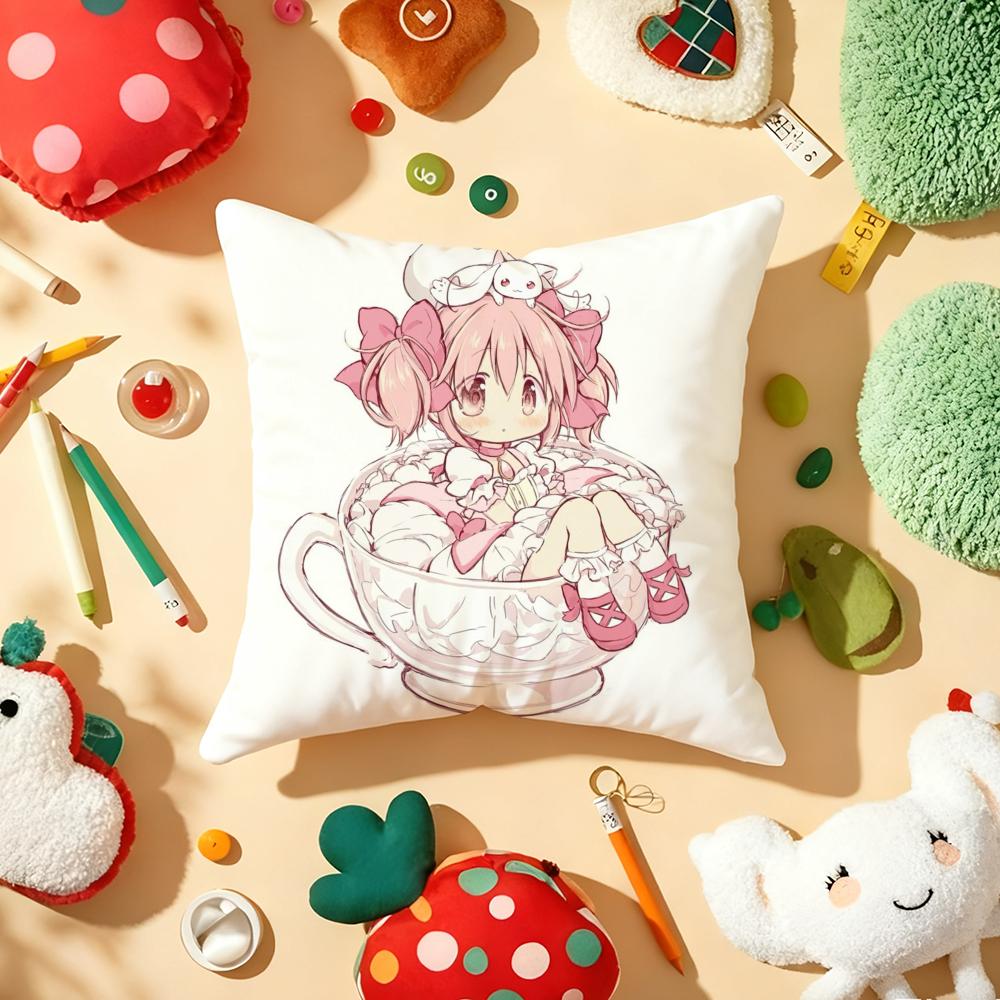 Чехол для подушки Puella Magi Madoka Милый Плюшевая ткань Мягкий Двусторонний Печатный Диван Теплый Зимний Домашний Подарок Чехол для Подушки
