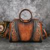 Роскошная большая вместительная сумка ручной работы, женская кожаная сумка с тиснением, универсальные сумки через плечо и через плечо