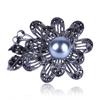 Rhinestone Flower Brooches For Women Lady Sunflower Imitation Pearls Crystal Wedding Brooch Pin Jewelry Accessories
