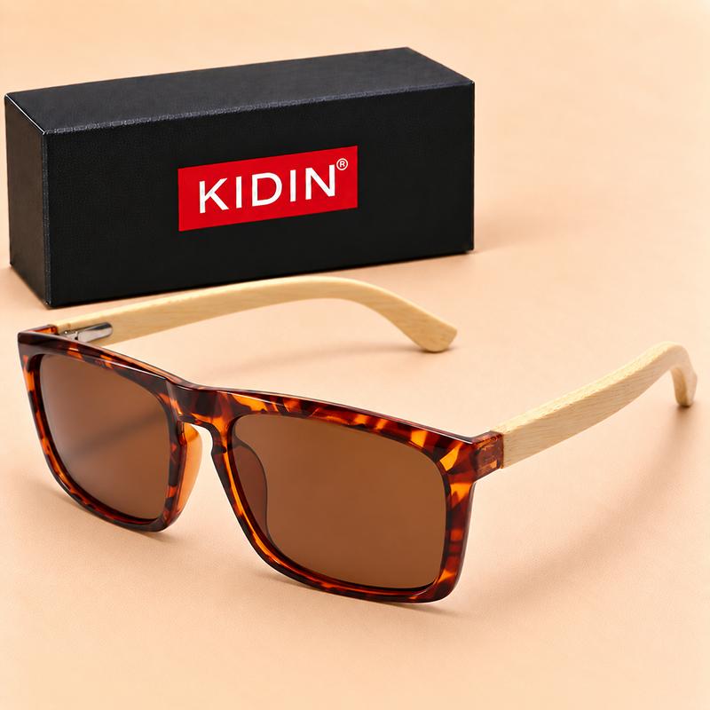 Polarized Sunglasses for Men Women Casual Square Wooden Temple UV400 Classic Daily Wear Driving Travel Shopping 7