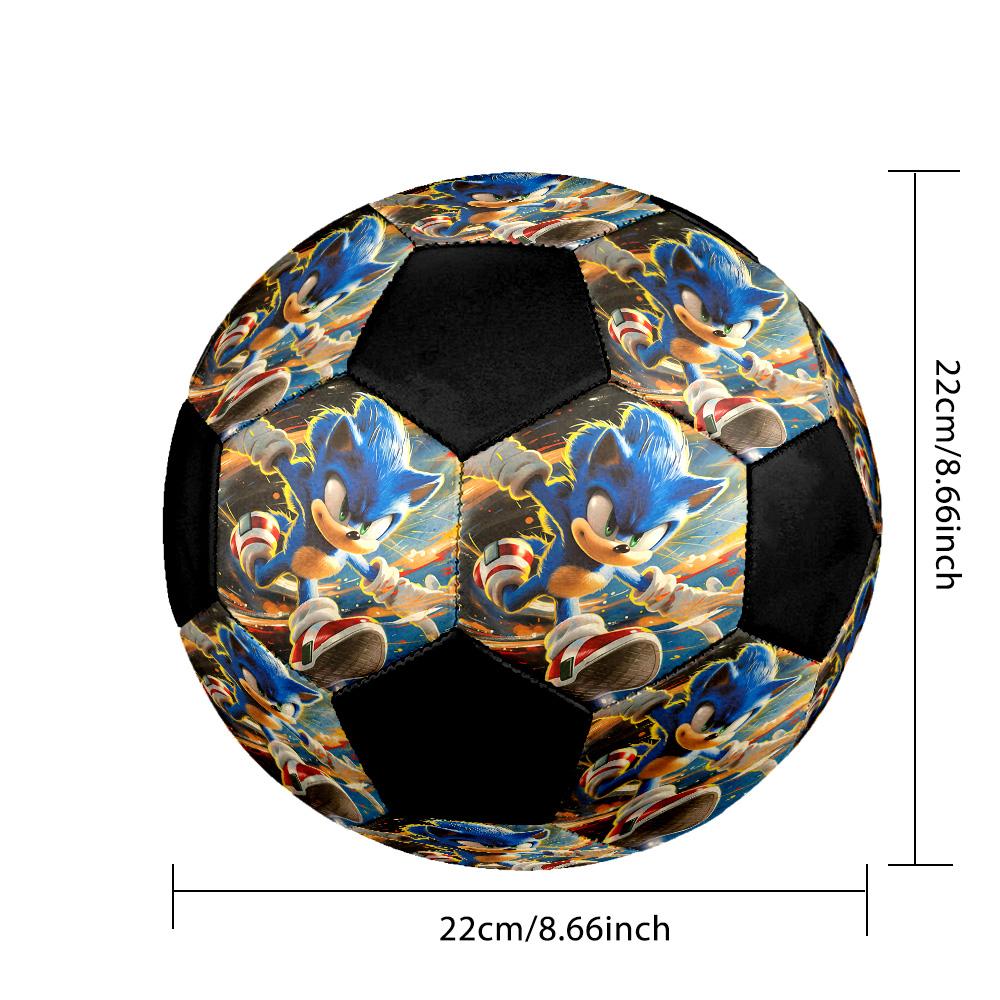 Sonic Lightning Soccer Ball Colorful All Ages Machine Stitched PVC Competition Ready Durable High-Bounce.SIZE5