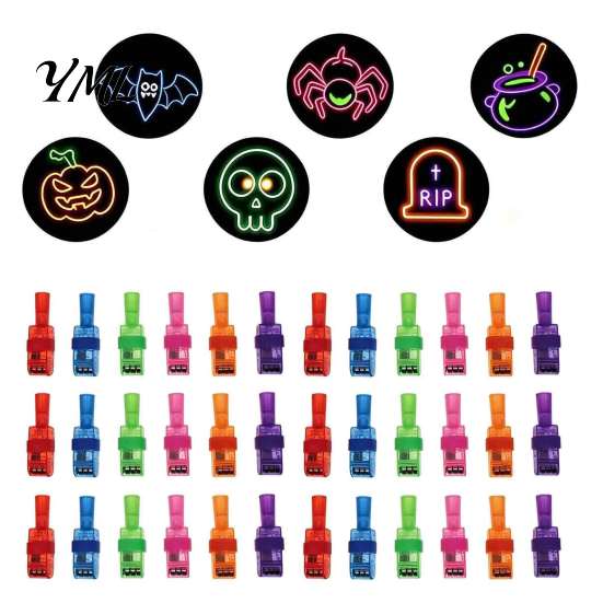 Educational Sensory Play Tool 36 Pcs Halloween Finger Projector Lights, Mini Pattern Projectors, LED Projection Light Christmas Party Favors