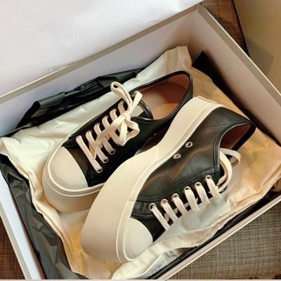 Обувь с большой головой спортивные маффины на шнуровке черные с внутренней высотой на толстой подошве уродливые милые повседневные туфли женские