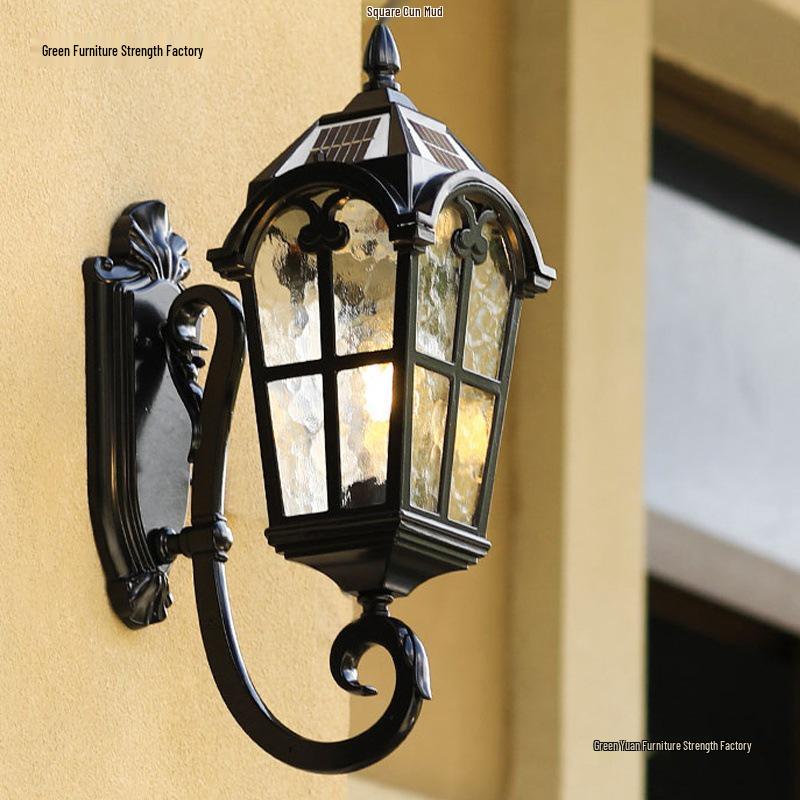 Солнечный Европейский Античный Уличный Настенный Светильник для Балкона, Сада, Виллы, Двора и Коридора