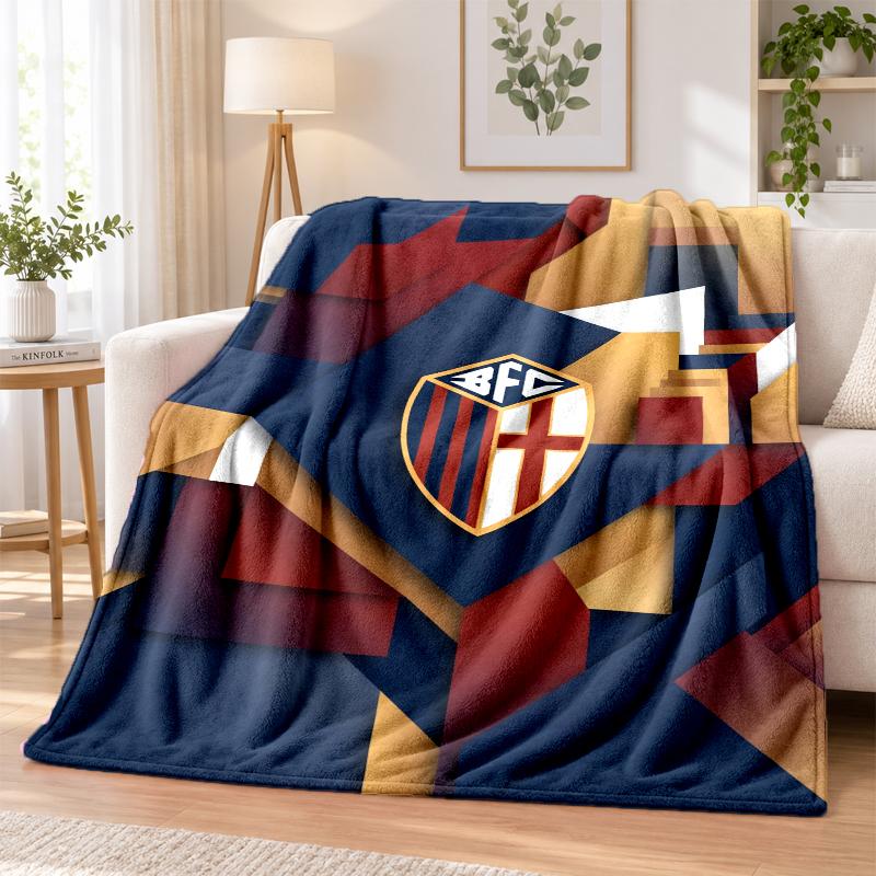 Bologna FC Printed Flannel Blanket Warm Comfort Bed Throw For Indoor Home Decoration