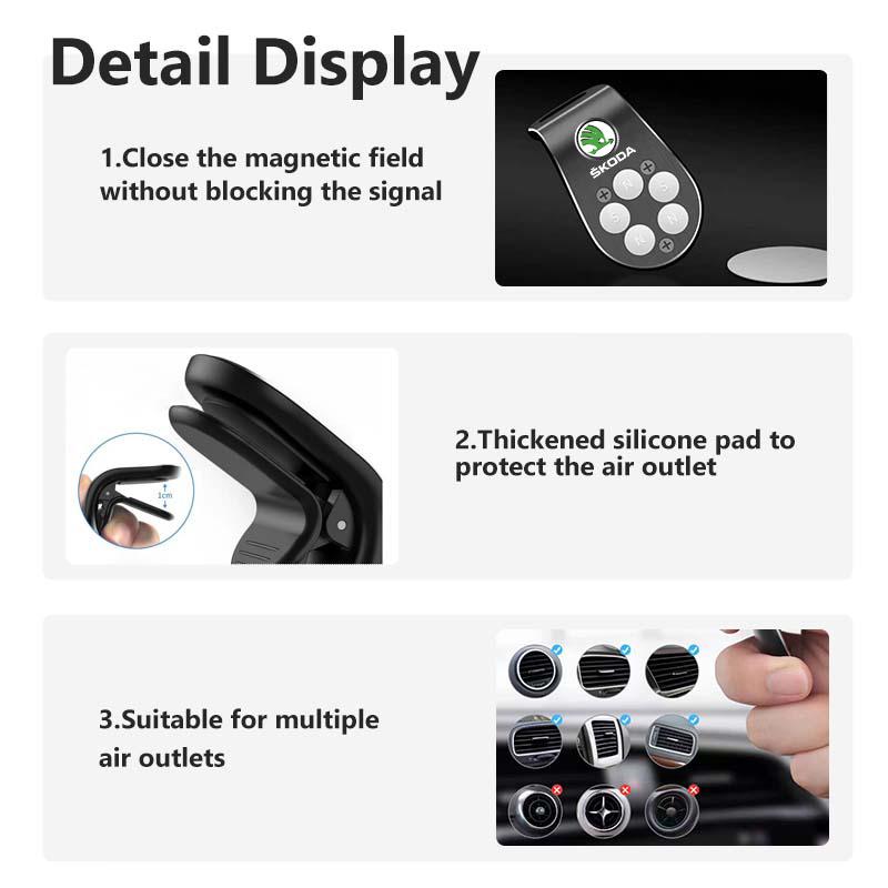 sfrab5 Car Magnetic L-Type Phone Holder Car Smart Phone Stand Clip For Skoda Kamiq Karoq Octavia 2 3 Rapid Scala Kami Fabia VII VRS