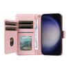 For Samsung Galaxy S25+/S24+ Case with Multi-Card Holder and Strap PU Leather Phone Cover Stand