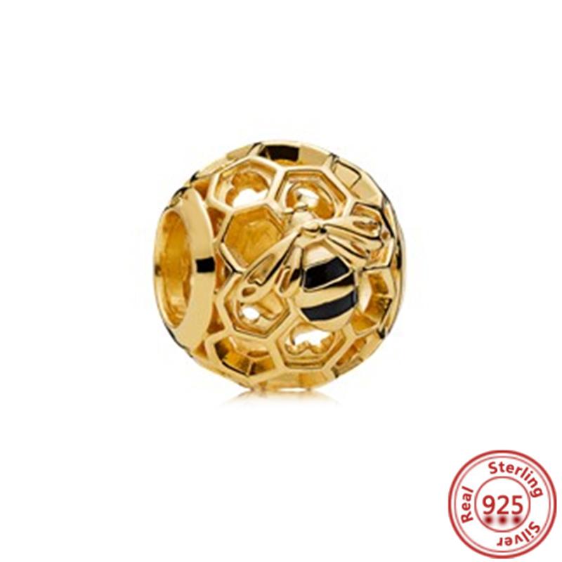 925 медь Пчела Гусеница Бабочка Стрекоза Божья коровка Четырехлистный клевер Шармы-талисманы Подходят для браслета Pantaro Изысканный циркон Подарок