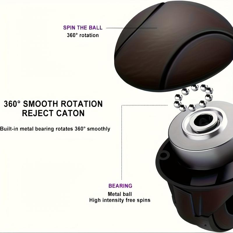 1 шт. Силиконовая ручка на руль Fit, плавное вращение на 360°, управление одной рукой, встроенный металлический подшипник и нескользящая рукоятка, ручка на руль автомобиля