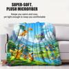 Pokemon Starter Pokemon Scenic Flannel Blanket Cartoon Anime Soft Warm Plush Throw Sofa Bed Couch Cover Camping Travel Fans Gift