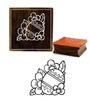 Printtoo Квадратное пасхальное яйцо и молочная открытка с цветочным узором Деревянный резиновый штамп Блок-2 x 2