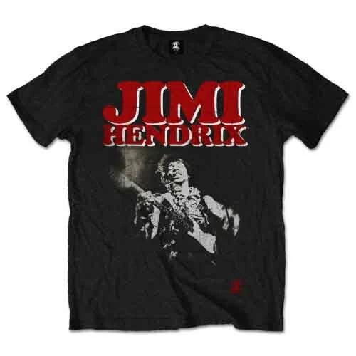 Jimi Hendrix Block Logo T-Shirt Black New