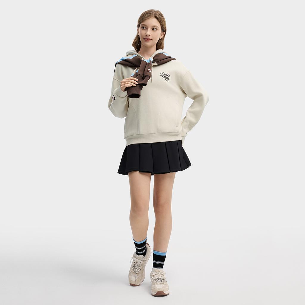 Fila Оригинальная Модная Личность Трендовый Минималистичный Ретро Спортивный Повседневный Удобный Универсальный Худи Женские худи Миндальный Хаки F11W619212FBG