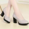 Fashion AIYUQI High Heel Women Shoes New 2024 Spring Genuine Leather Fashion Large Size Thick Heel Women Dress Shoes