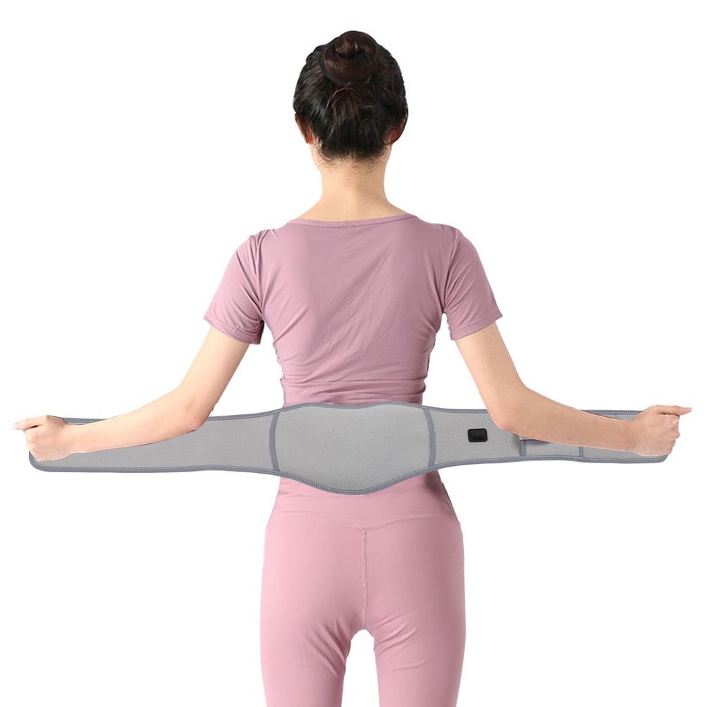 Беспроводной массажер для поясницы с подогревом из углеродного волокна, 3 уровня температуры, пояс с подогревом для домашнего офиса