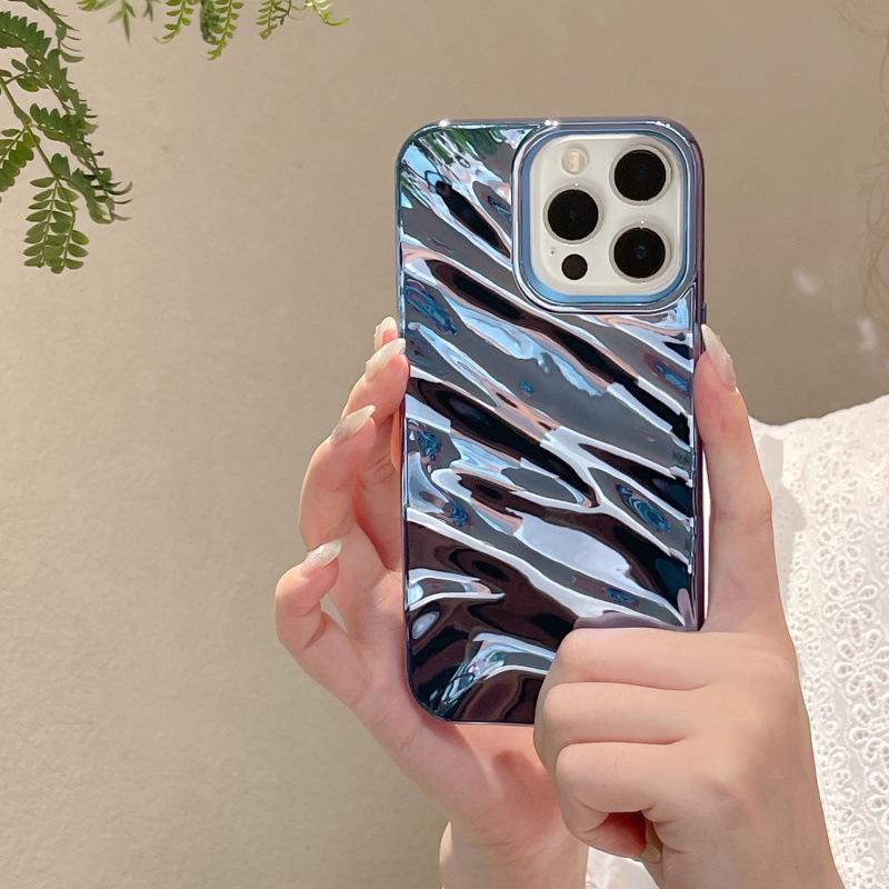 3D Гальванизированный Чехол с Текстурой Морщин для iPhone 16 Pro Max, Совместим с Apple 15/14/13, Премиальное Ощущение