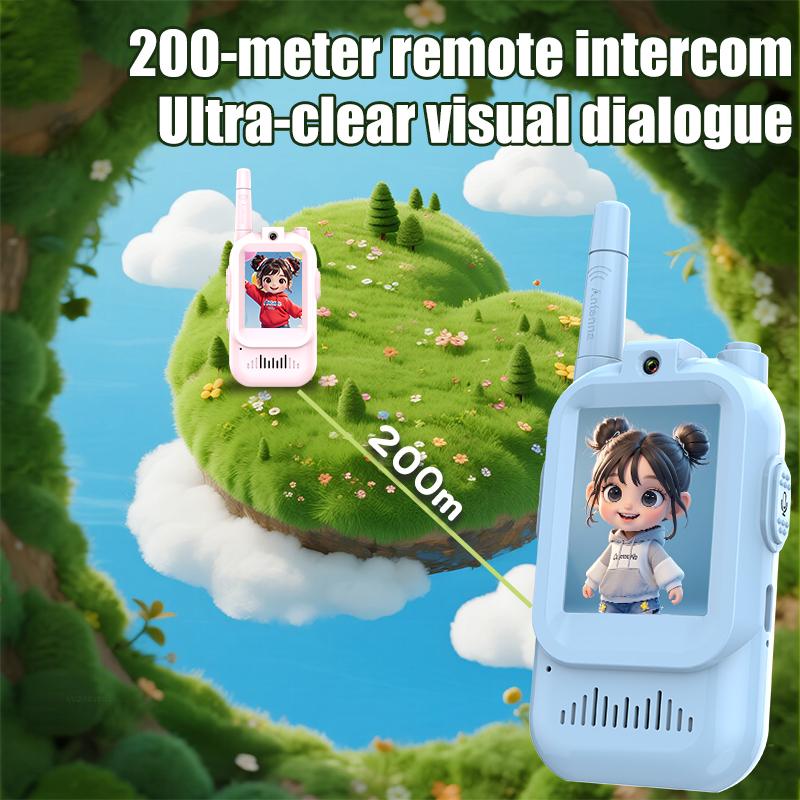 2PCS AIRITON JK200 Walkie Talkie for Kids with Video 2 Pack Rechargeable Clear Sound Voice Changer Long Range Gift for Boy