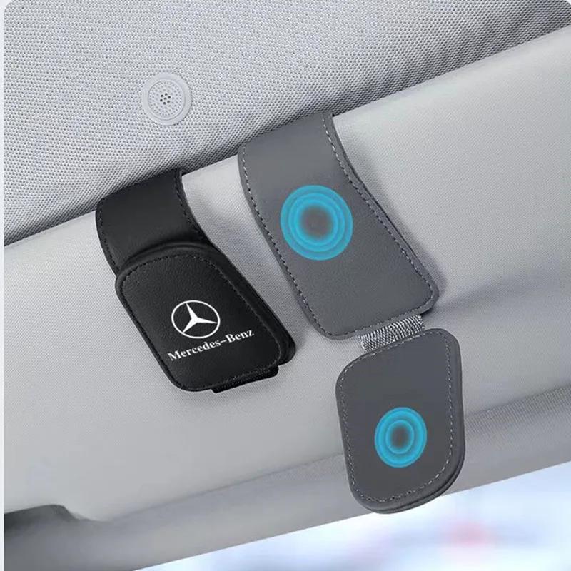 FIQ4 Hot 2025 Car Sun Visor Glasses Clip Ticket Card Storage Clamp For MERCEDES BENZ W203 W204 W205 W209 W210 W211 W212 W176 W166 W16
