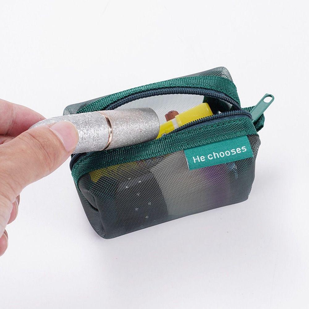 Прозрачная косметичка большой вместимости на молнии, сумка для хранения туалетных принадлежностей, модная сетчатая косметичка, для леди