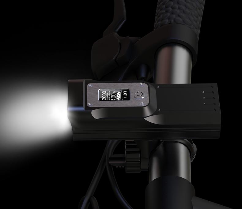 Передний фонарь для велосипеда GTR60, 2000 люмен, перезаряжаемый фонарик высокой интенсивности, велосипедное снаряжение, фонарь для горного велосипеда с экраном дисплея