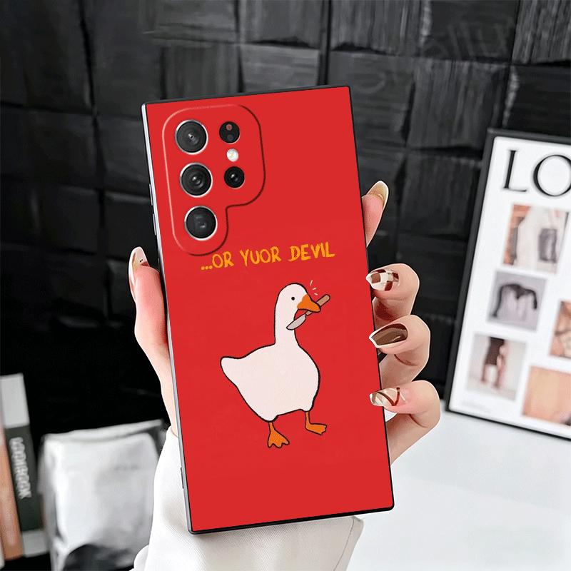 Funny Cartoon Goose Game Soft Phone Case for Samsung Galaxy S26 S25 Edge S24 Ultra S23 Plus S22 S21 FE S20 Black Cover Back Shel