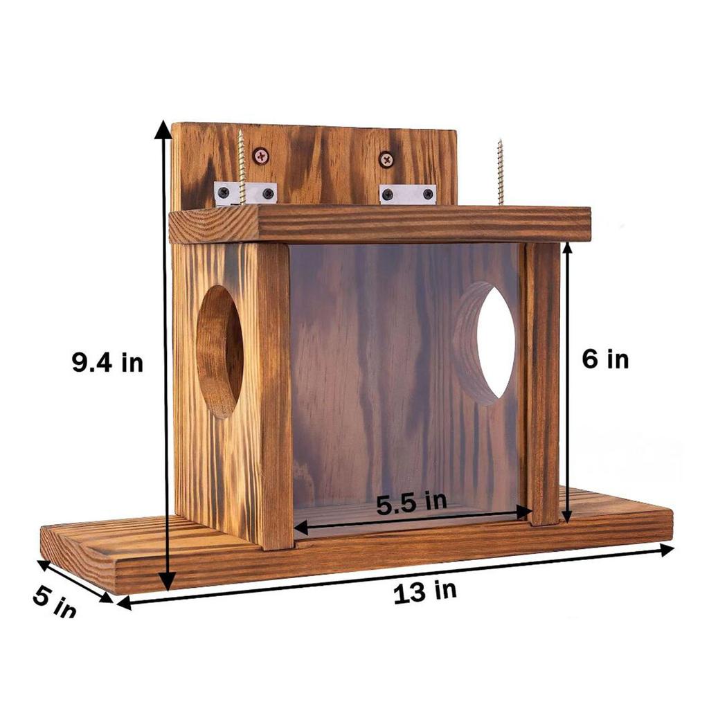 Hole Bird Nest Bird Cage Insulation Solid Wood Breeding Box Wooden House Birds Nest for Garden Patio Decorative Small Birds