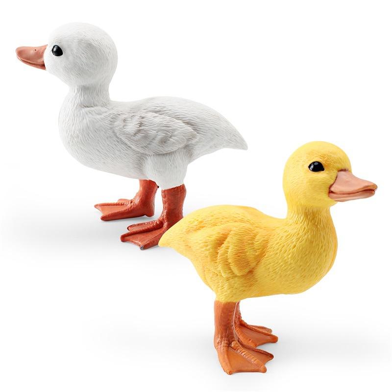 Simulation Poultry Farm Pasture Animal Model Yard Little Duck Yellow Duck White Duck Static Ornament Toy