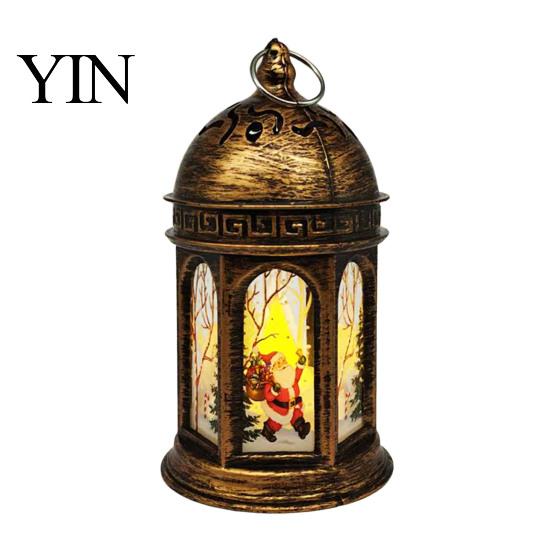 Vintage Style Home Decor Retro Christmas Lantern Night Light, Battery Operated LED Lamp, Decorative Flickering Light Flame Flameless Hanging