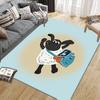Shaun the Sheep Flannel Pattern Square Carpet,Area Rug,Carpet Rug for Living Room Bedroom Sofa Playroom Decor,Non-slip Floor Mat