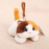 Yilong Square Dummy Lie Meow Kitten Doll Pendant Keychain Plush Toy Polyester PP Cotton Filling 18cm Unisex
