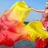 1Pc Long Gradient Color Dancer Practice Imitation Silk 150cm Length Dance Props Belly Dancing Fan