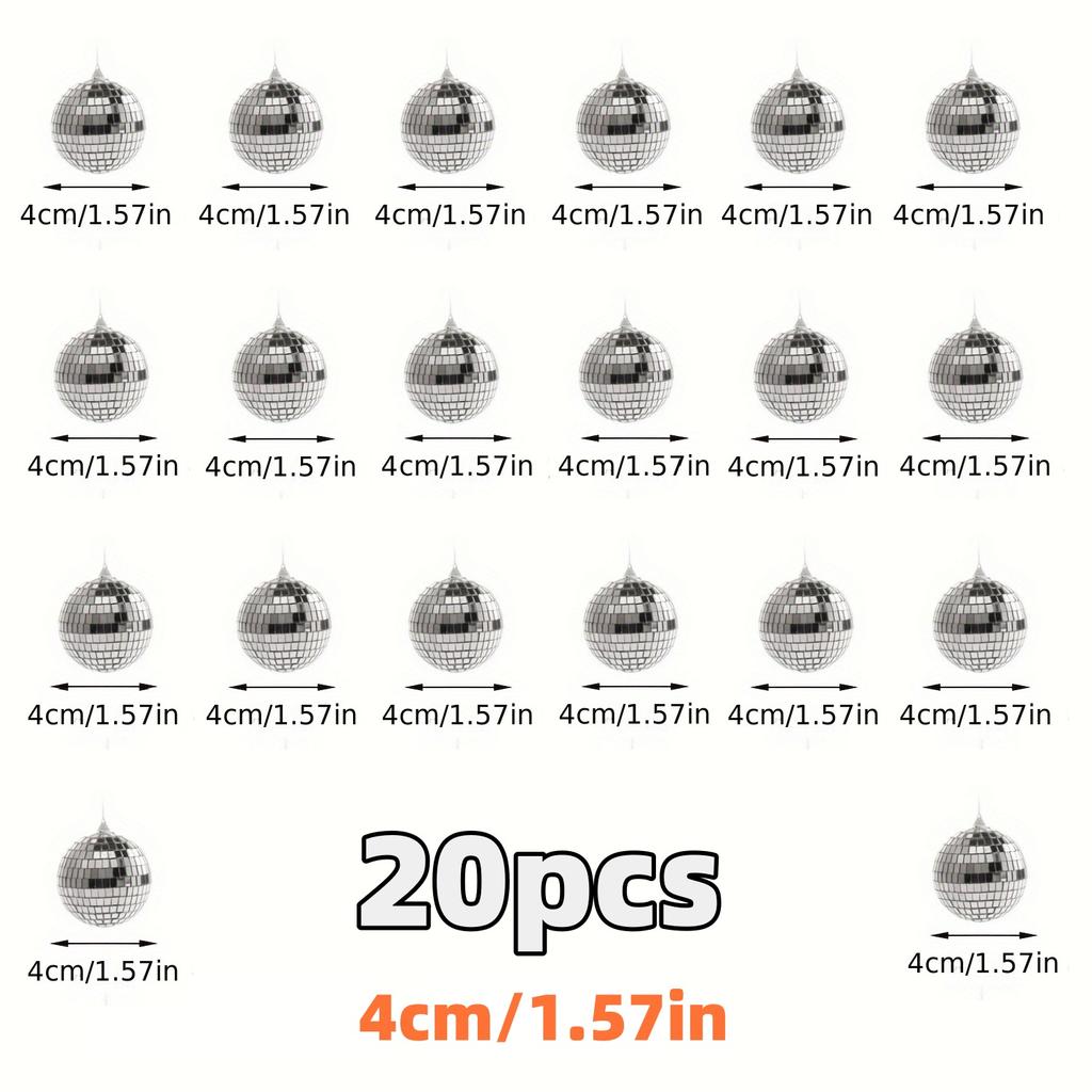 30 шт. Мини-диско-шары, украшения, светоотражающие стеклянные серебряные безделушки для вечеринки на дискотеке Марди Гра, сверкающий подарок на рождественскую елку