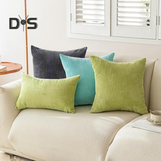 Плюшевая наволочка с полосатой текстурой, однотонная наволочка для украшения дивана, наволочка для подушки для гостиной, спальни, наволочка для подушки на сиденье автомобиля