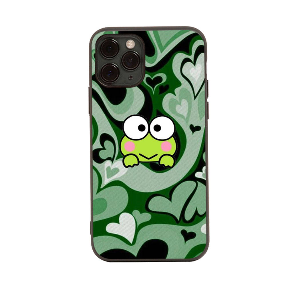 HK19 Lovely Keroppi Black Sofe Case for iPhone 16 15 Plus 14 13 Pro 8 SE XR XS Max P30 Nova 5T Y5P Y6 Y7 Y8P Y9 Realme C30 C33 C31 VIVO Y36 V27