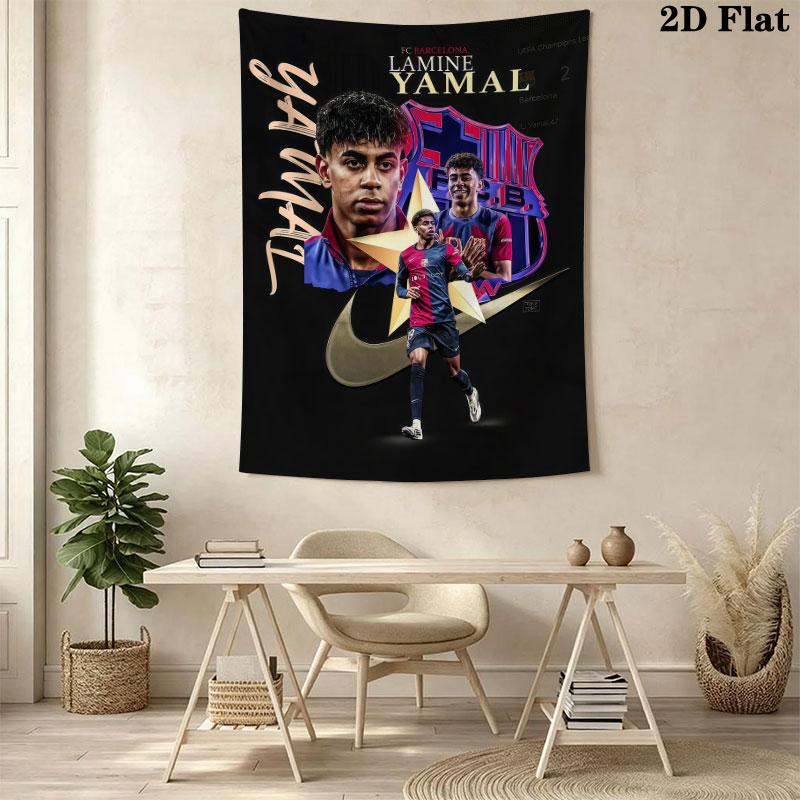 Lamine Yamal Power Wall Hanging Printed Fabric Blanket Decorative Tapestries for Bedroom Living Room Home Decor