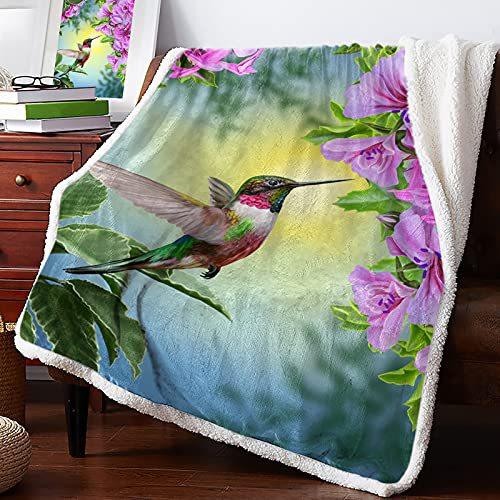 Flower and bird style thermal flannel blanket living room sofa cover blanket bed sheet blanket