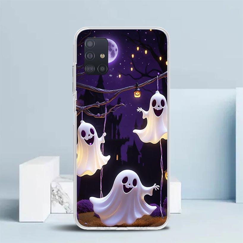 Милый чехол-привидение на Хэллоуин для Samsung Galaxy A12 A22 A32 A52 A72 A02S Чехол для телефона Note 20 Ultra 10 S10 Plus A51 A71 A50S A2
